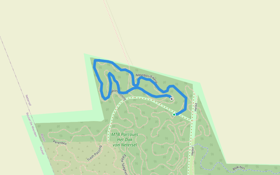 Appelbos/Eikenbos walking route map in Netersel