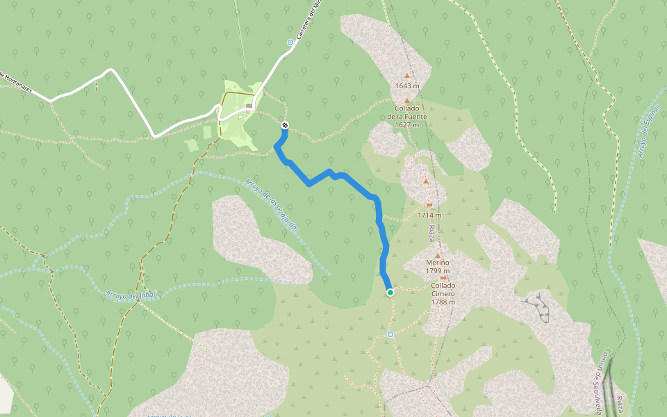 Senda de la Romerosa walking route map in Riaza