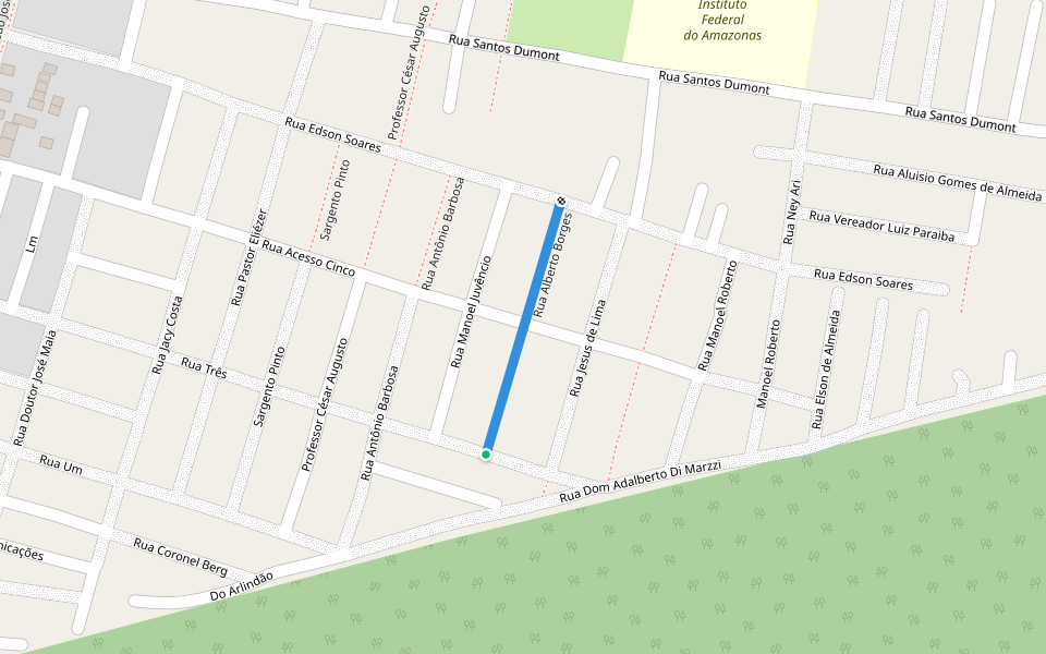 Rua Alberto Borges walking route map in Tabatinga