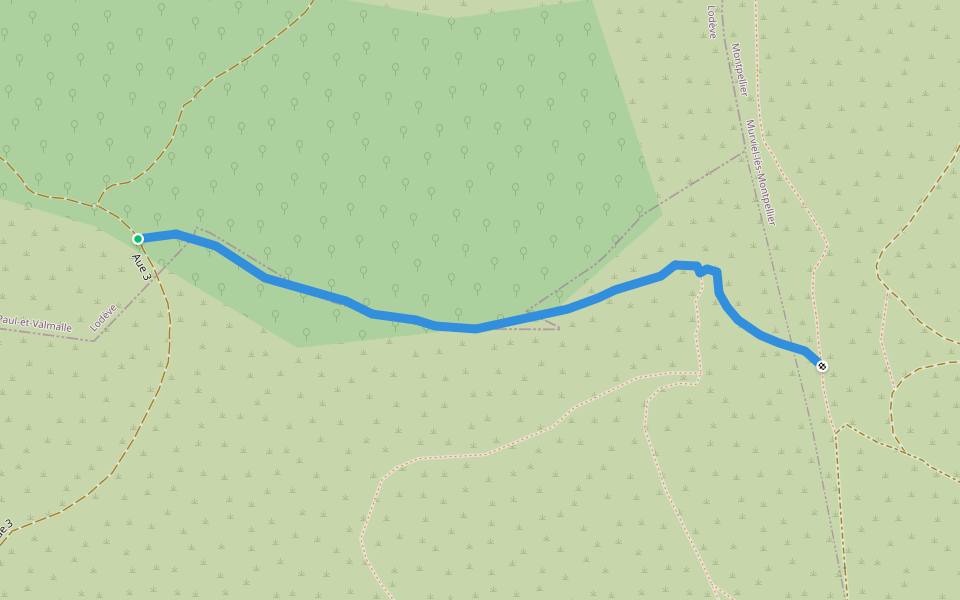 Djibrile walking route map in Pignan