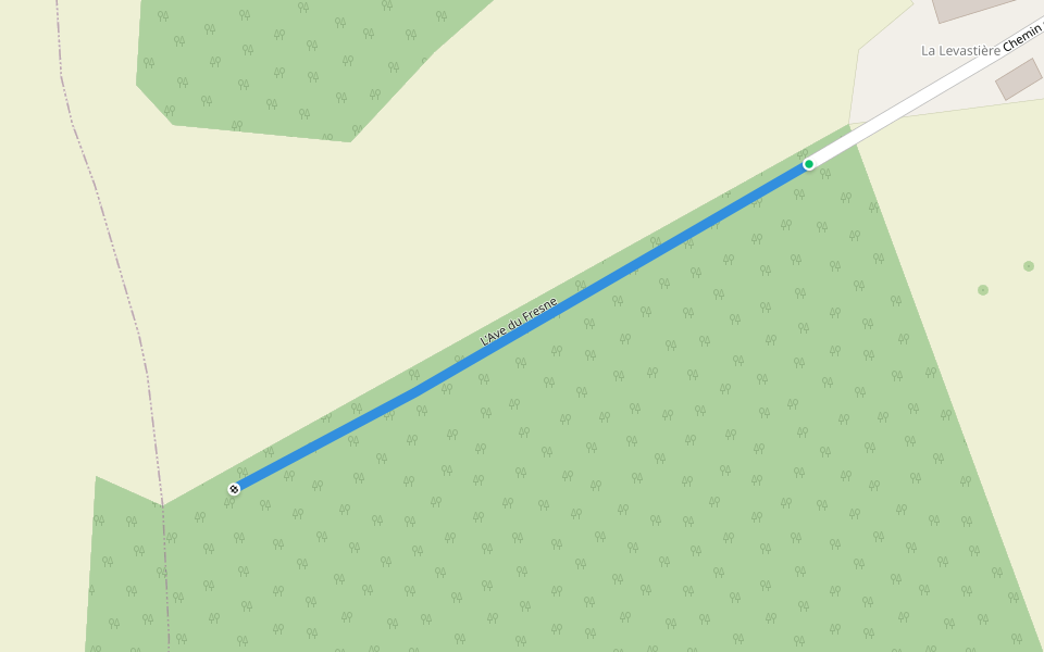 L'Ave du Fresne walking route map in Champéon