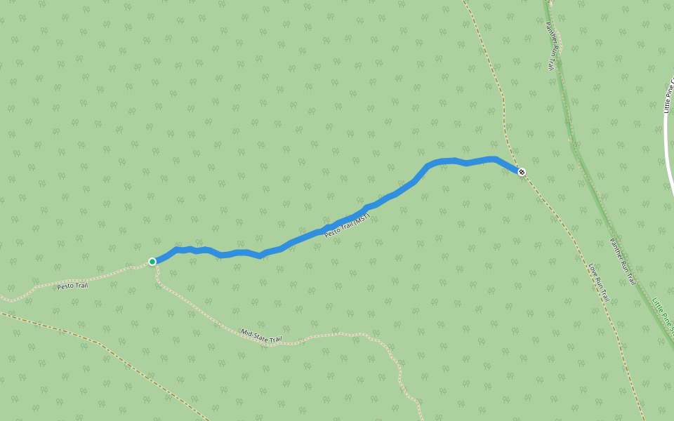 Pesto Trail (MST) walking route map in Waterville