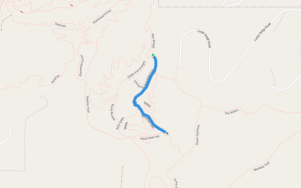 Fenceline Trail walking route map in Dover