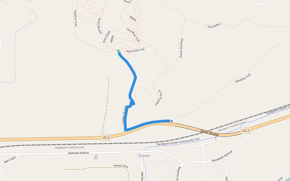 Cardiac Bypass walking route map in Dover