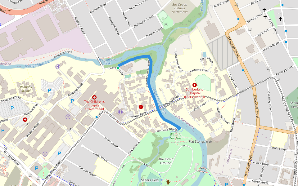 Governor Philip Walk walking route map in Northmead