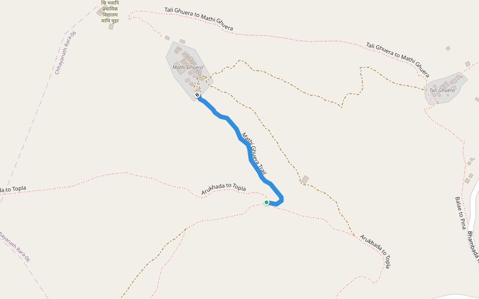 Mathi Ghuera Trail walking route map in Pina