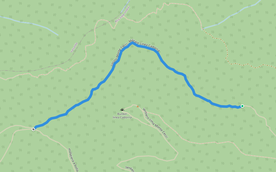 circolo Monte Cecci - Militare Linea Cadorna walking route map in Ramponio