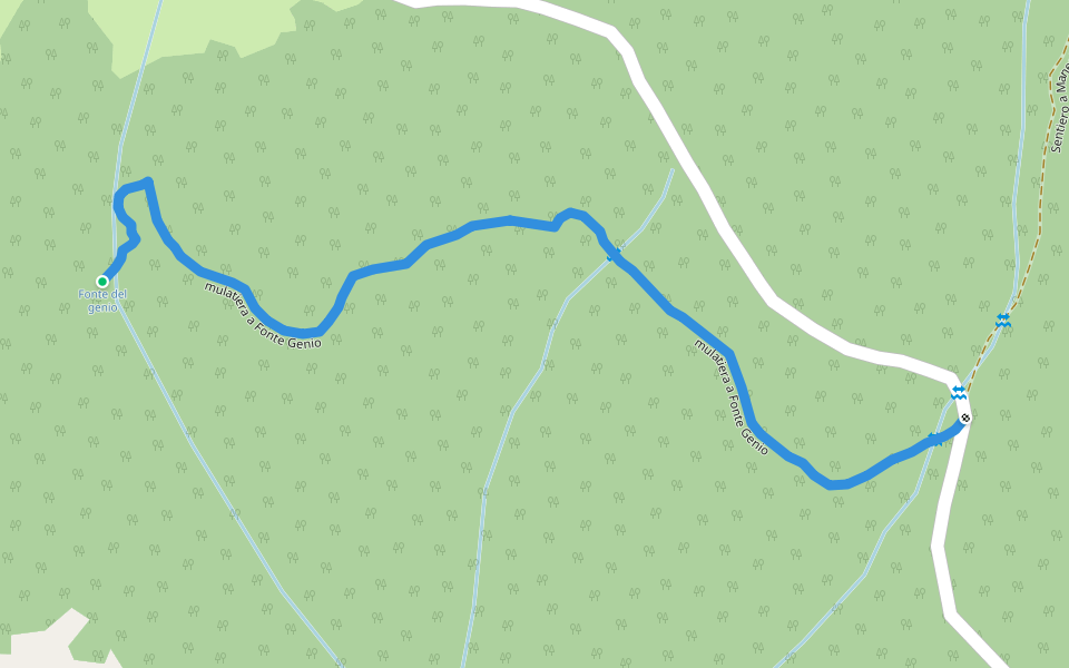 mulatiera a Fonte Genio walking route map in Lanzo D'intelvi