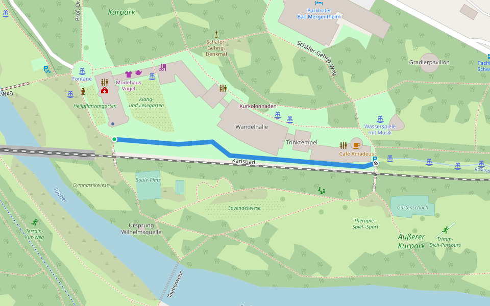 Karlsbad walking route map in Bad Mergentheim