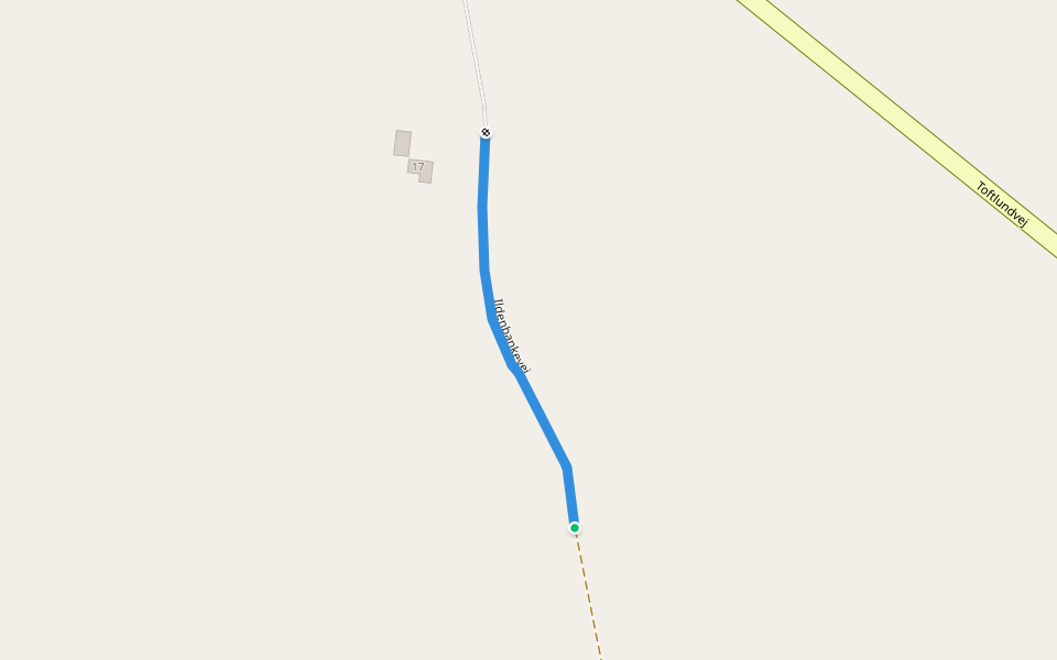 Ildenbankevej walking route map in Ribe