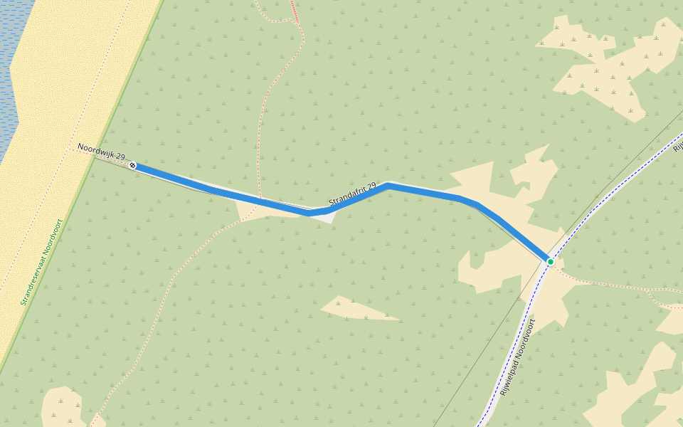 Strandafrit 29 walking route map in Noordwijk