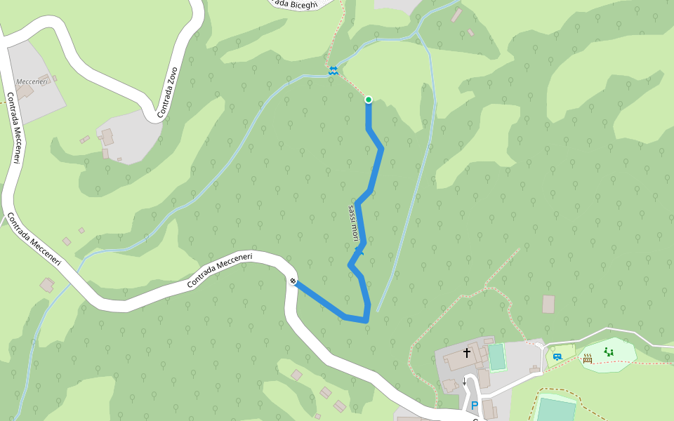 sassi mori walking route map in Biceghi