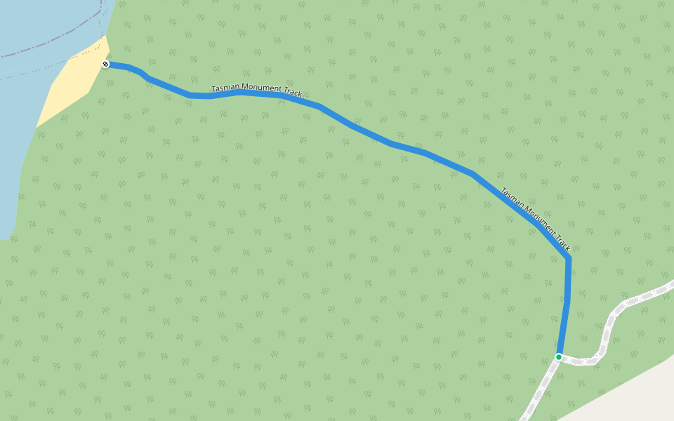 Tasman Monument Track walking route map in Dunalley