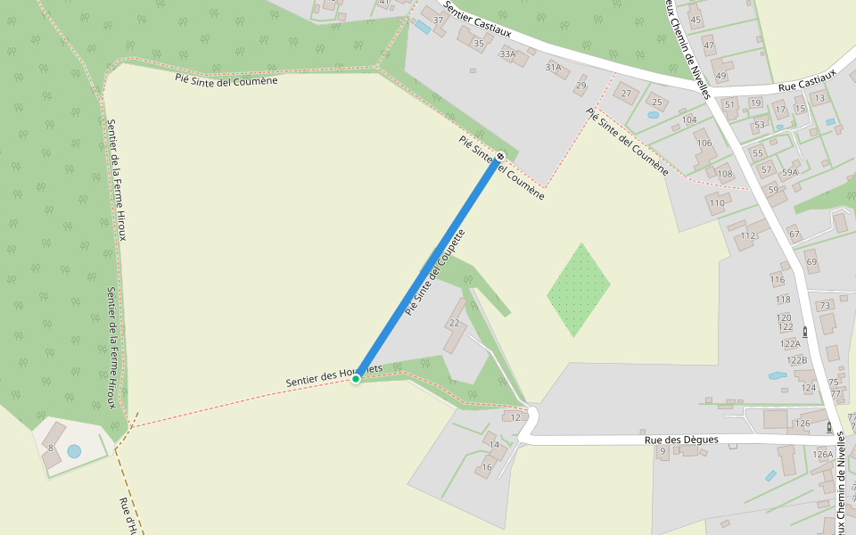 Pié Sinte del Coupette walking route map in Braine-le-Château