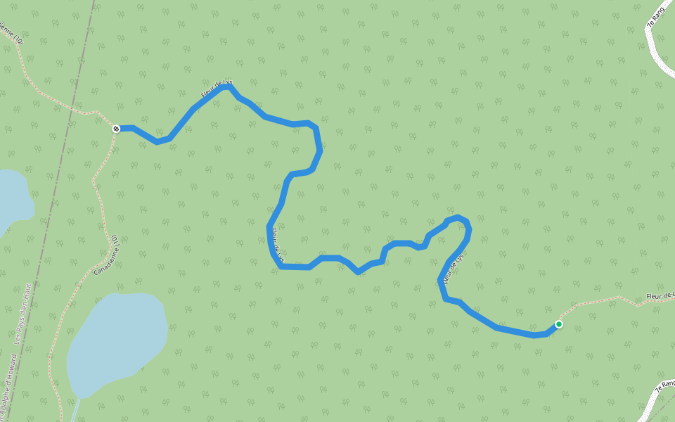 Fleur de Lys walking route map in Val-David