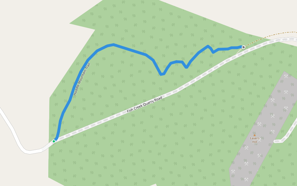 Hoddle Mountain Trail walking route map in Fish Creek