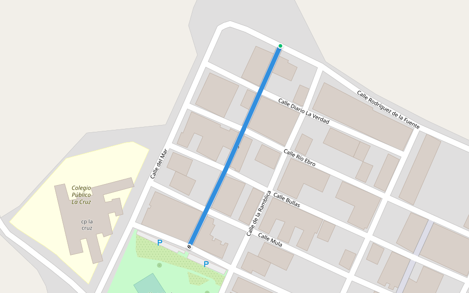 Calle Miguel Gila walking route map in Totana