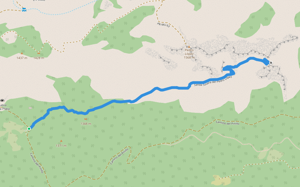 Senda Solana del Pedro López walking route map in Totana