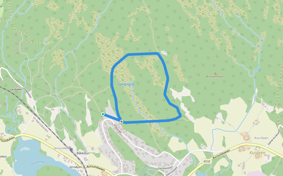 Lysløypa walking route map in Glåmos
