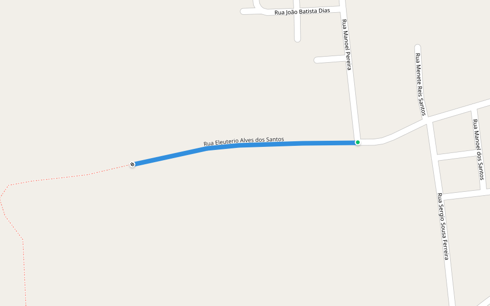 Rua Eleuterio Alves dos Santos walking route map in Aracaju