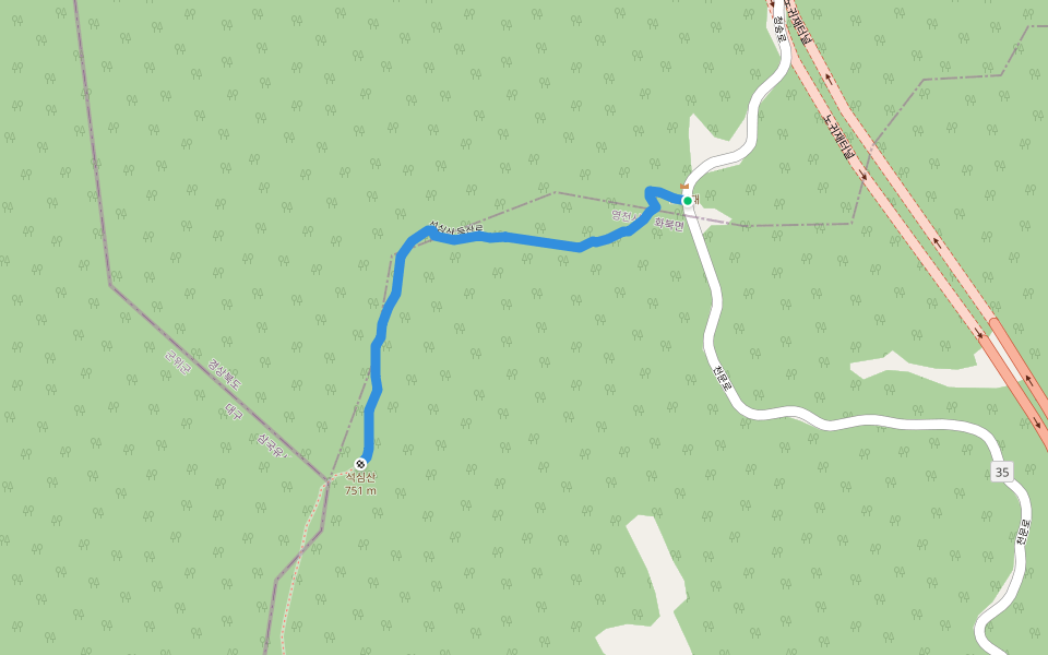 석심산 등산로 walking route map in Yeongcheon