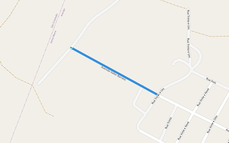 Avenida Valter Barreto walking route map in Aracaju