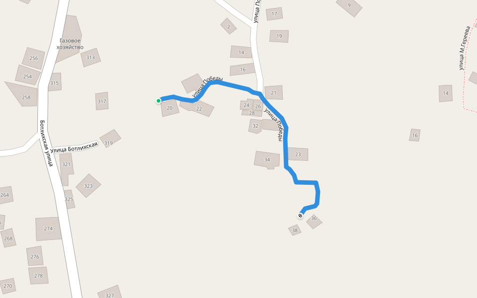 улица Победы walking route map in Botlikh