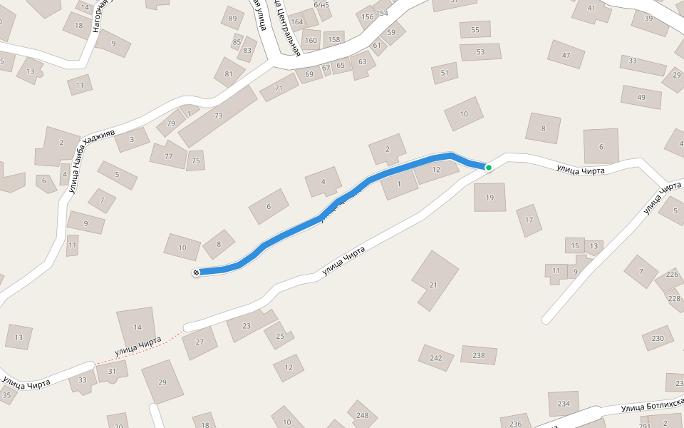 улица Цанаха walking route map in Botlikh