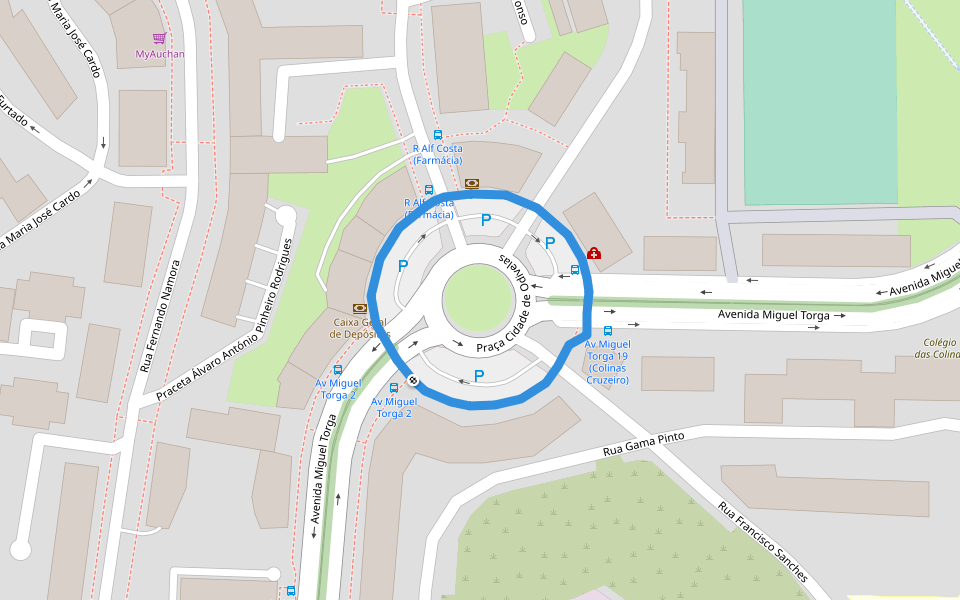 Praça Cidade de Odivelas walking route map in Odivelas