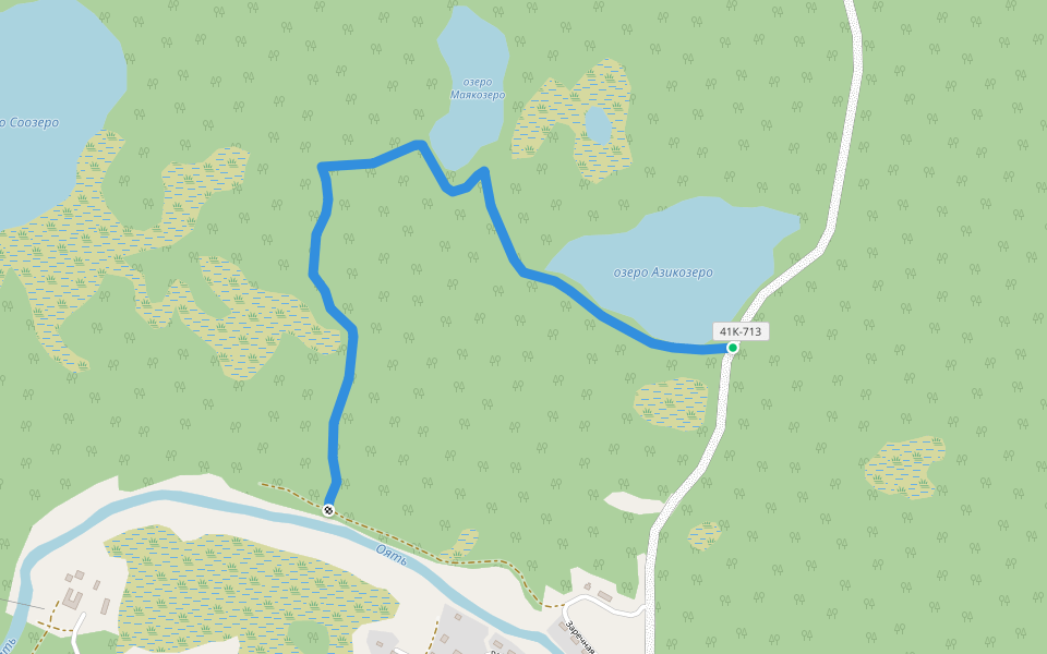 Курбинская тропа (Вепсский лес) walking route map in Kurba