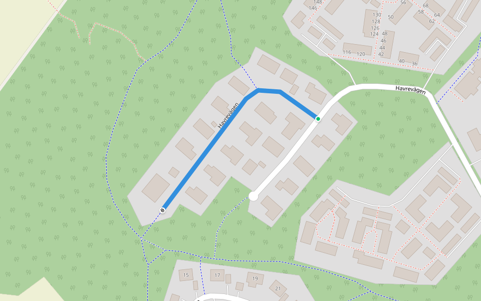 Havrevägen walking route map in Östersund