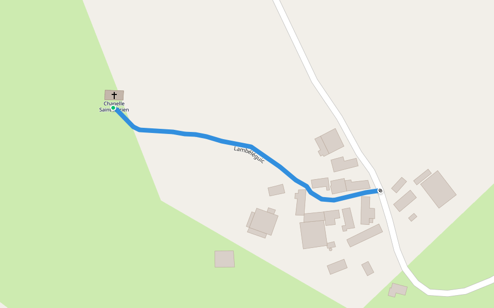 Lambéléguic walking route map in Le Faouët