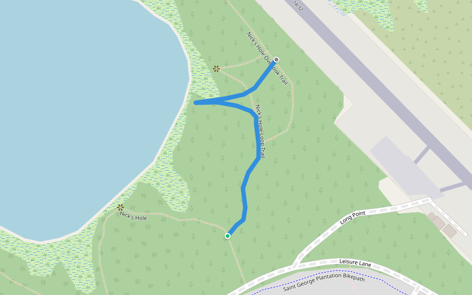 Nick's Hole Loop Trail walking route map in Eastpoint