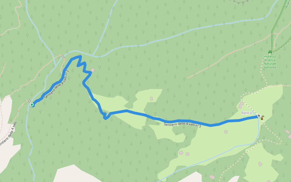 Sentiero delle 4 valli n°3 walking route map in Dasio