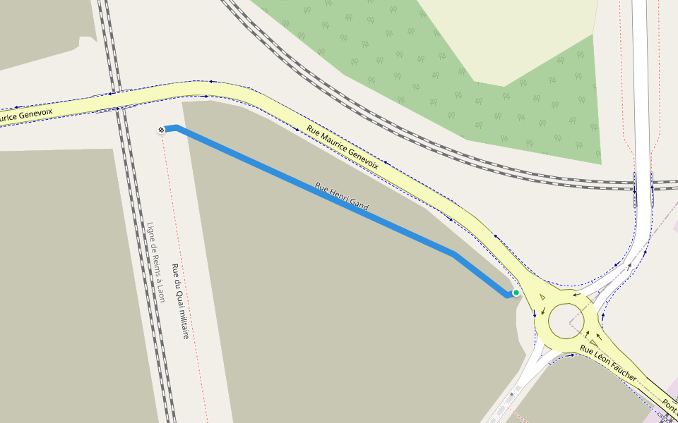 Rue Henri Gand walking route map in Reims
