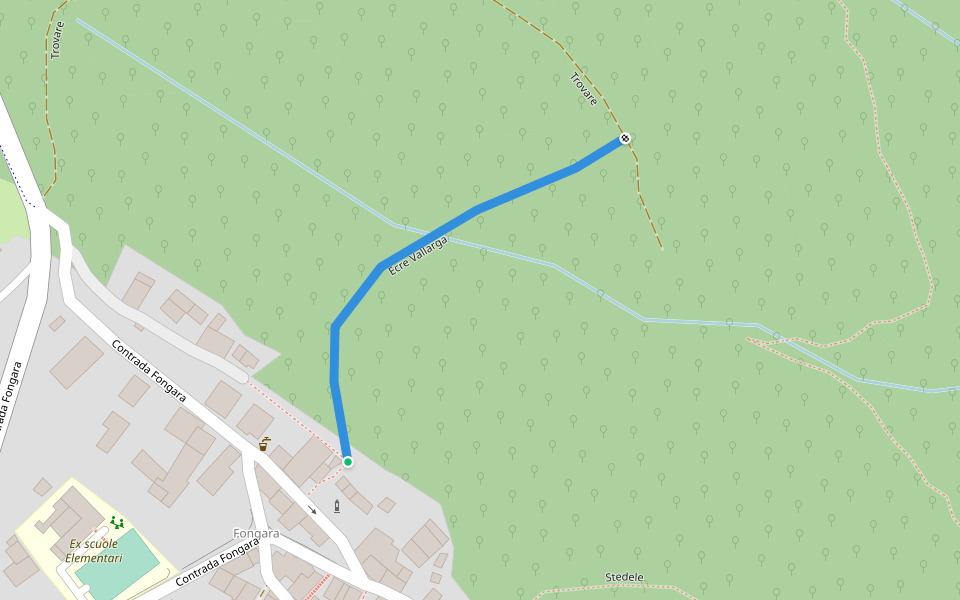 Ecre Vallarga walking route map in Fongara