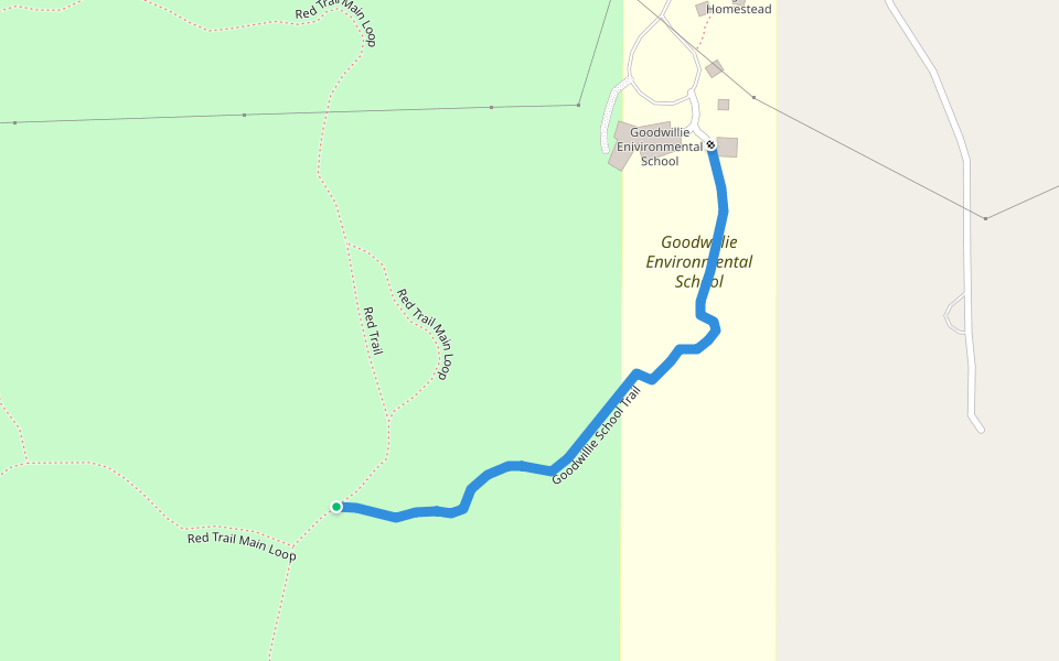 Goodwillie School Trail walking route map in Ada