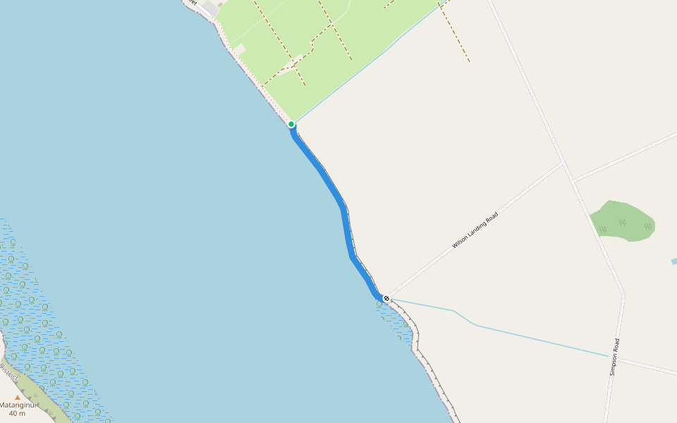 Stopbank walking route map in Ruawai