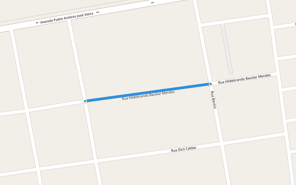 Rua D walking route map in Parnaíba