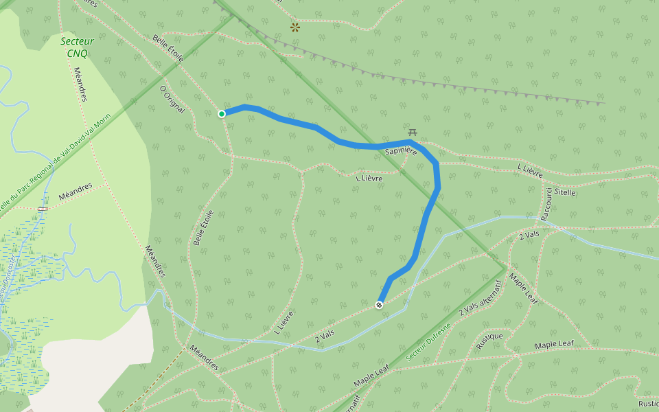 Sapinière walking route map in Val-David