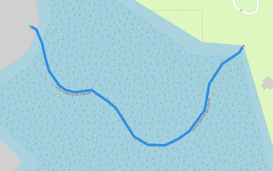 Camp Edwards Boardwalk walking route map in East Troy