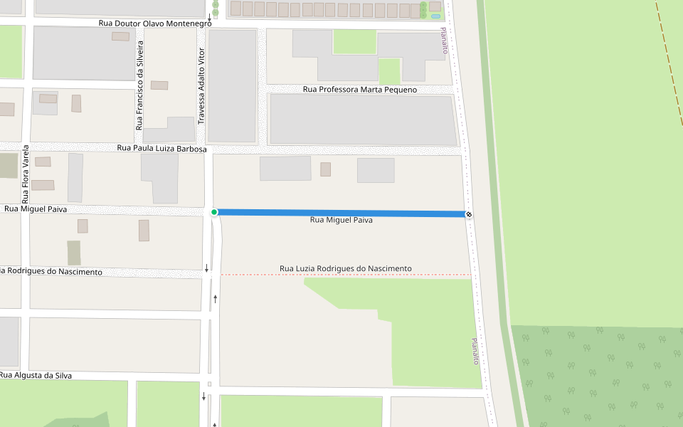 Rua Miguel Paiva walking route map in Ceará-Mirim