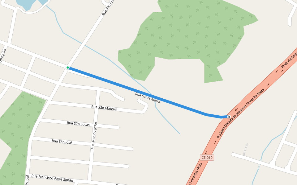 Rua Santa Maria walking route map in Eusébio