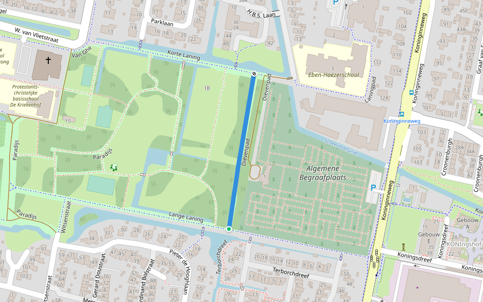 Dievenpad walking route map in Oud-Beijerland