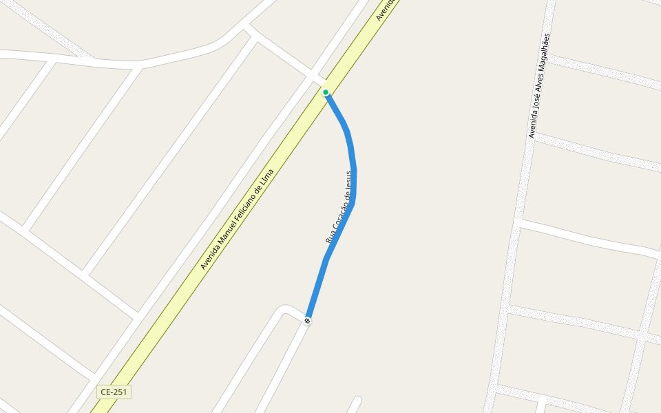 Rua Coração de Jesus walking route map in Eusébio