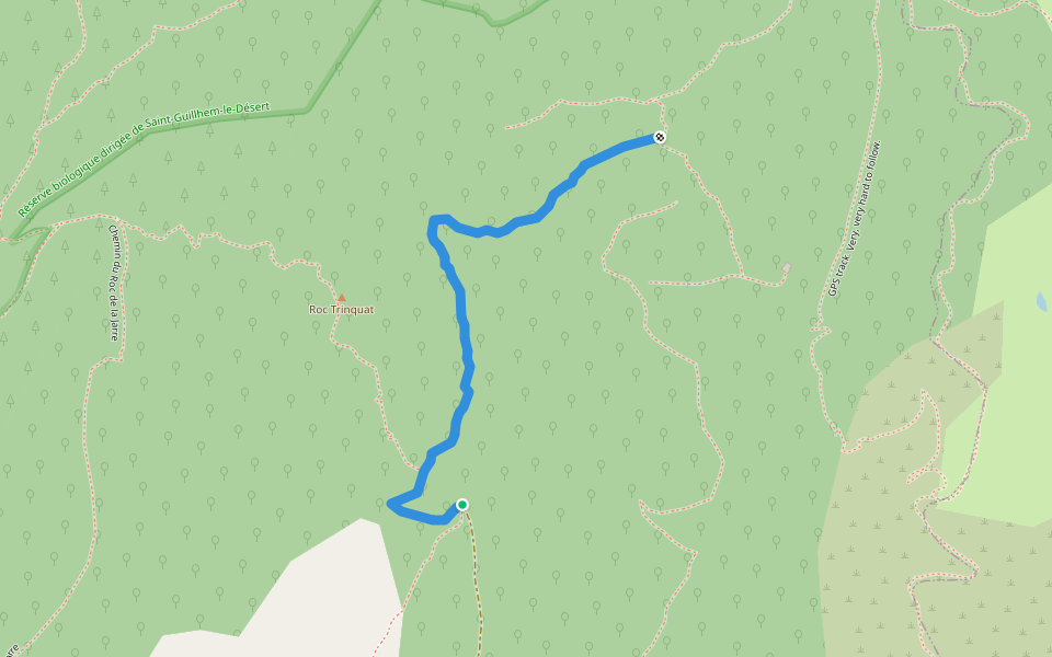GPS Track. Not obvious to follow. walking route map in Saint-Guilhem-le-Désert