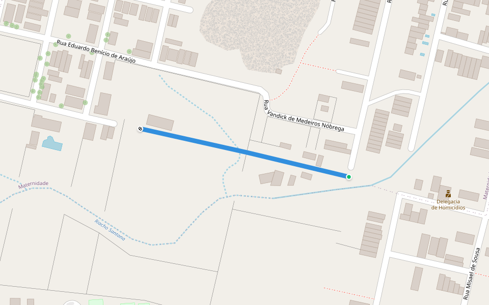 Rua Antônio Praxedes dos Santos walking route map in Patos