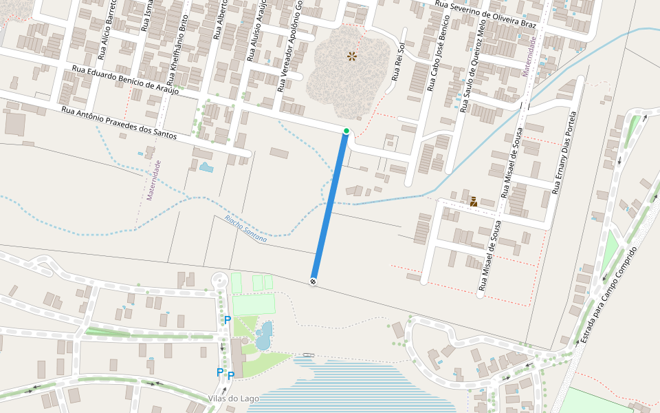 Rua Atilano Moura walking route map in Patos