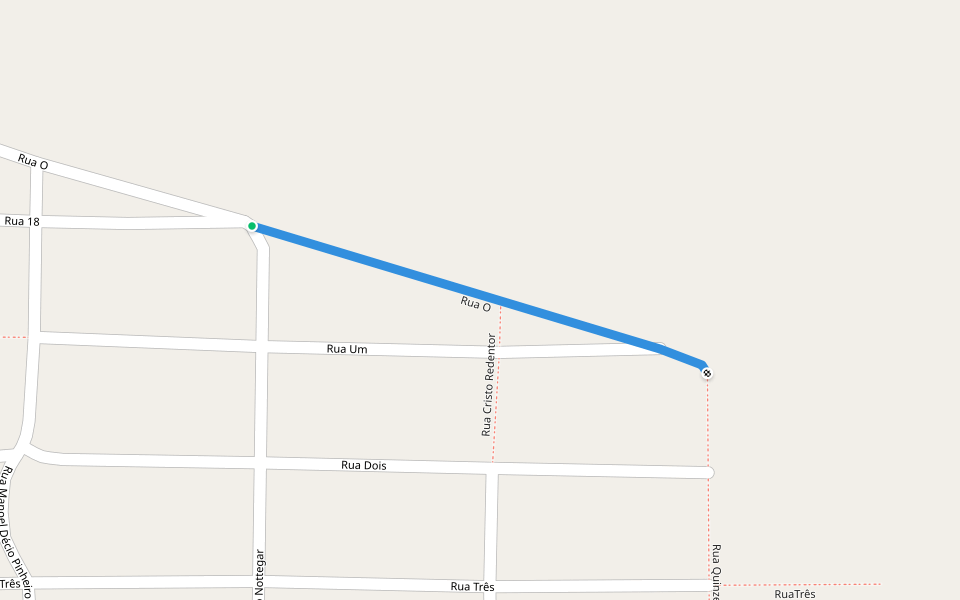 Rua O walking route map in Quixadá