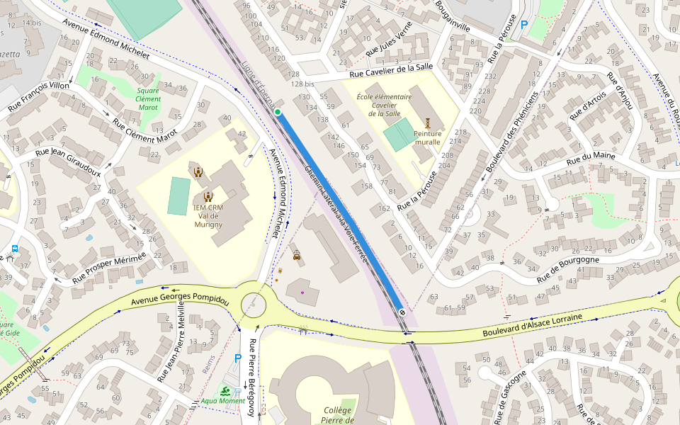 Chemin Latéral à la Voie Ferrée walking route map in Reims